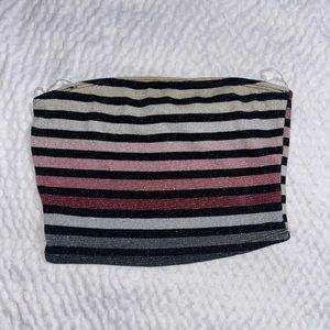 Olive tree size small rainbow glittery striped tube top